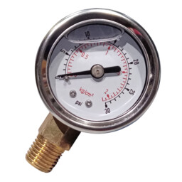 MANOMETRO 0 A 30 PSI CONEXION 1/4" (ROSCA MACHO) PARAZZINI